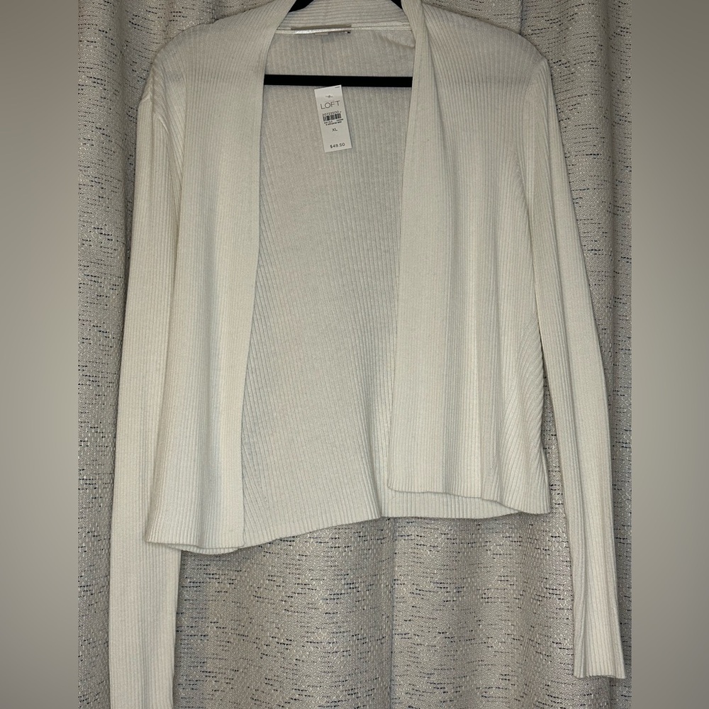 White waist length sweater